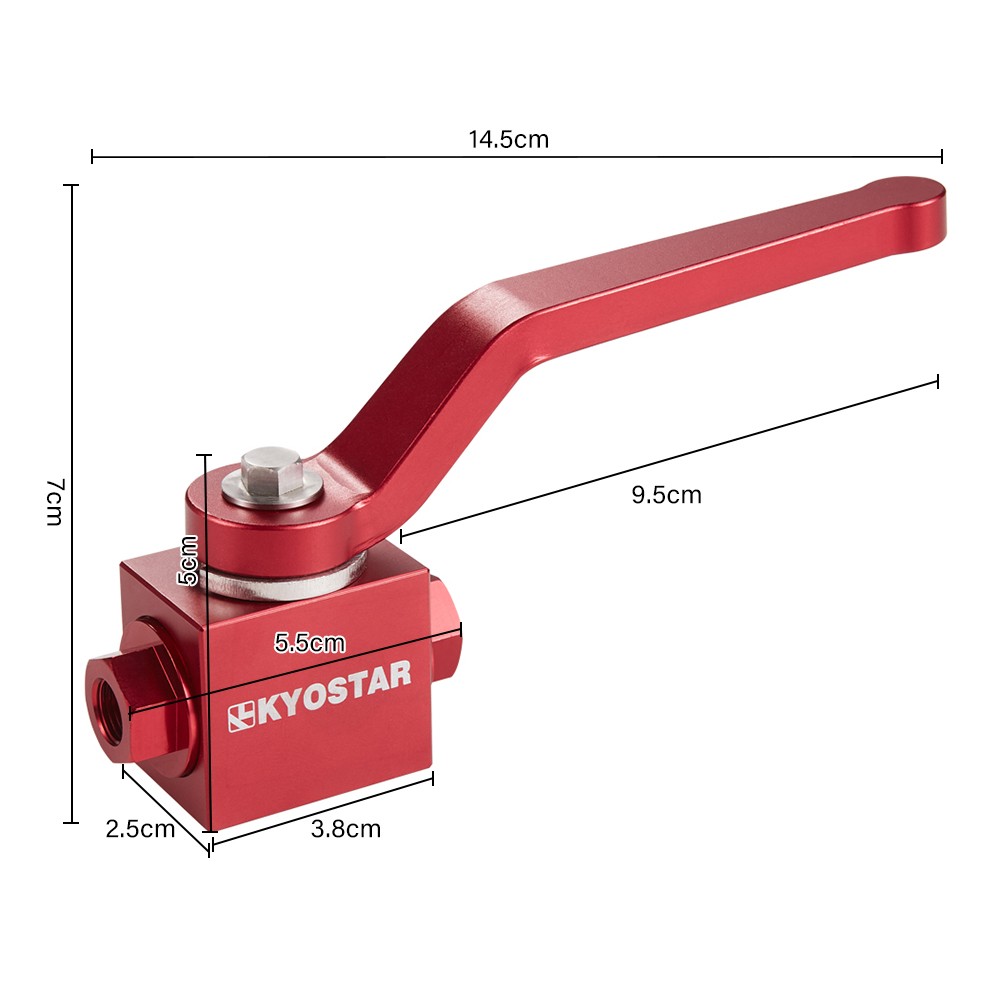 New Brake Line Lock Shut Off Valve Aluminium 1/8" NPT Billet Automotive Red US