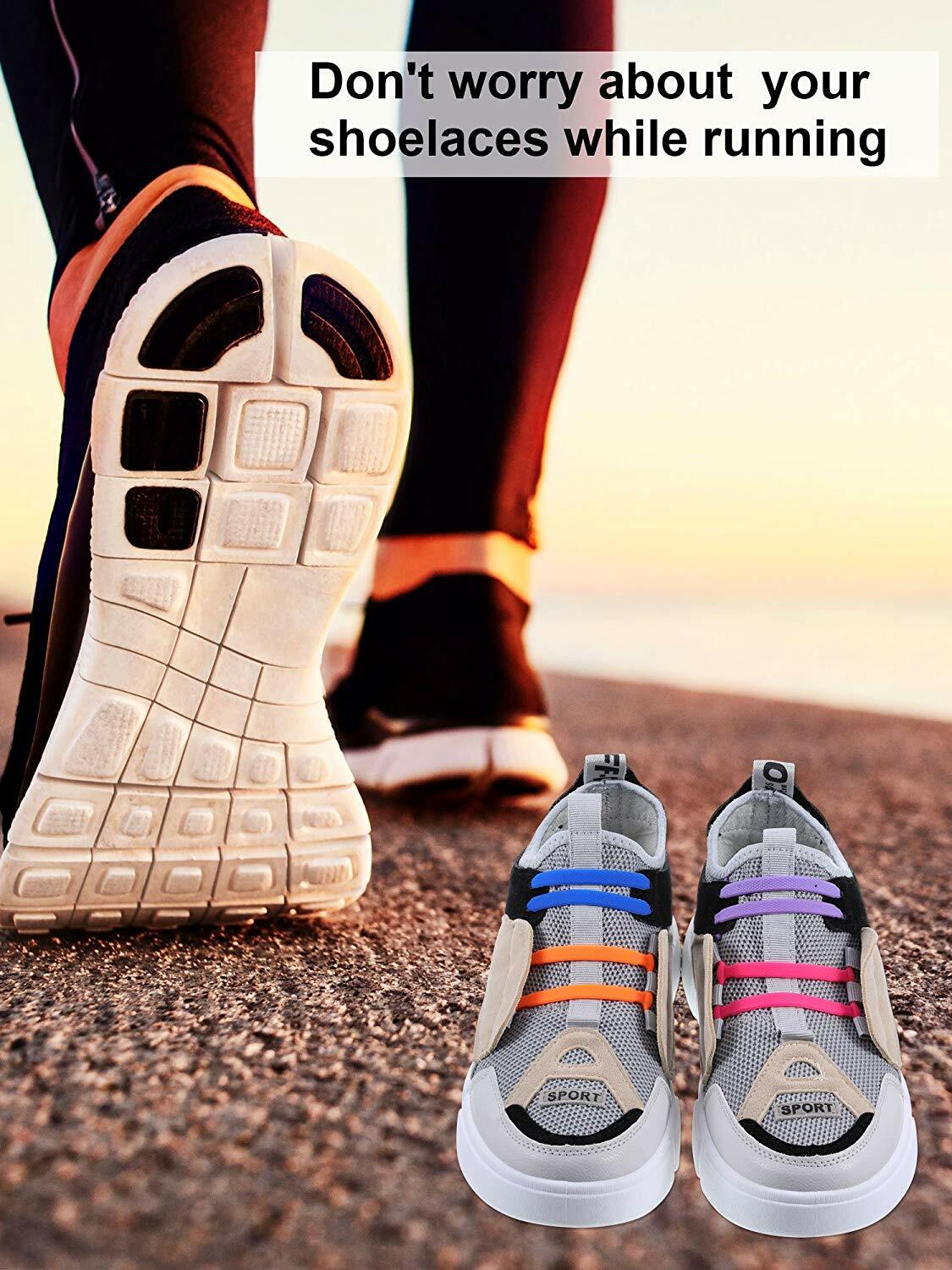 No Tie Shoelaces Elastic Shoe Laces Silicone Rubber For Kids Adults Sneakers