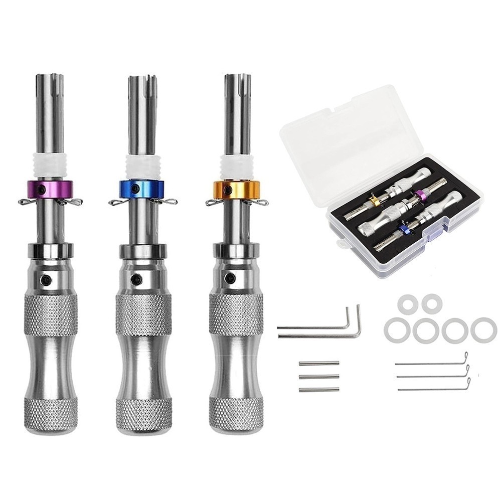 3PC 7 Pin Advanced Tubular Lock Tool Set For Padlock Hook Tool Seal Pick Puller