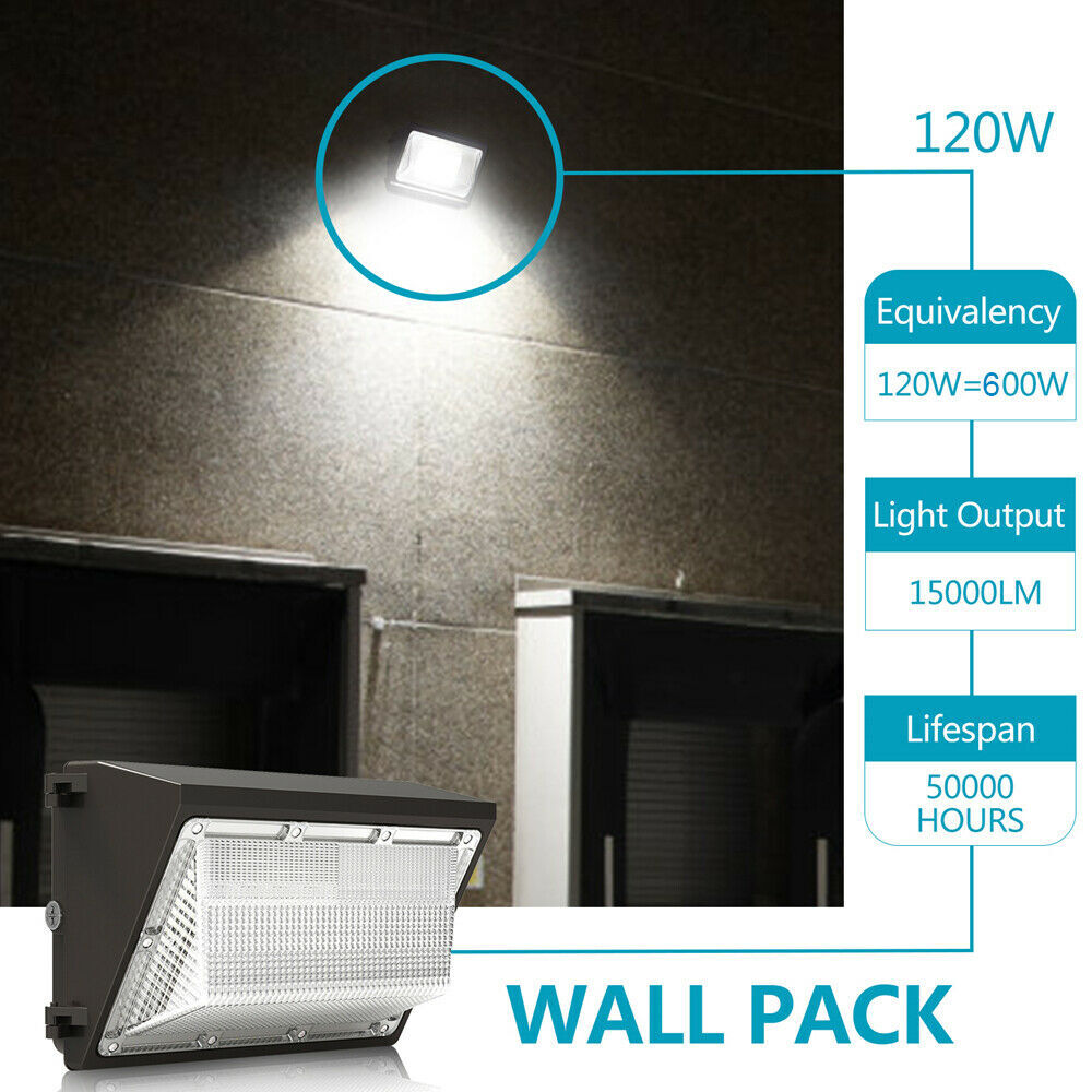 120W LED Wall Pack Lights Outdoor Security Commercial and Industrial Wall Pack