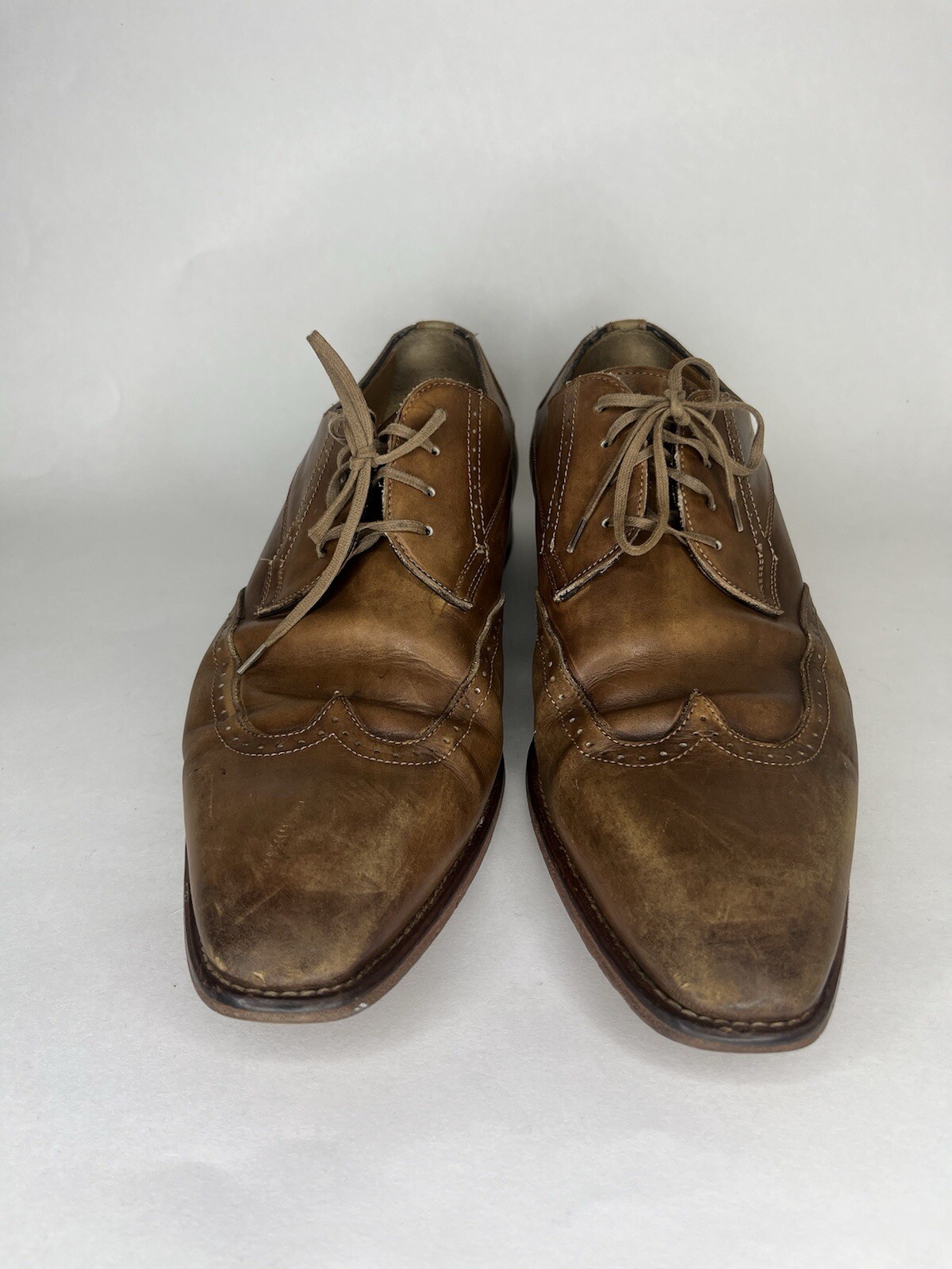 Jose Real Mens Sz 43 (US 10) Brown Leather Oxford Dress Shoes Hand Made In Italy