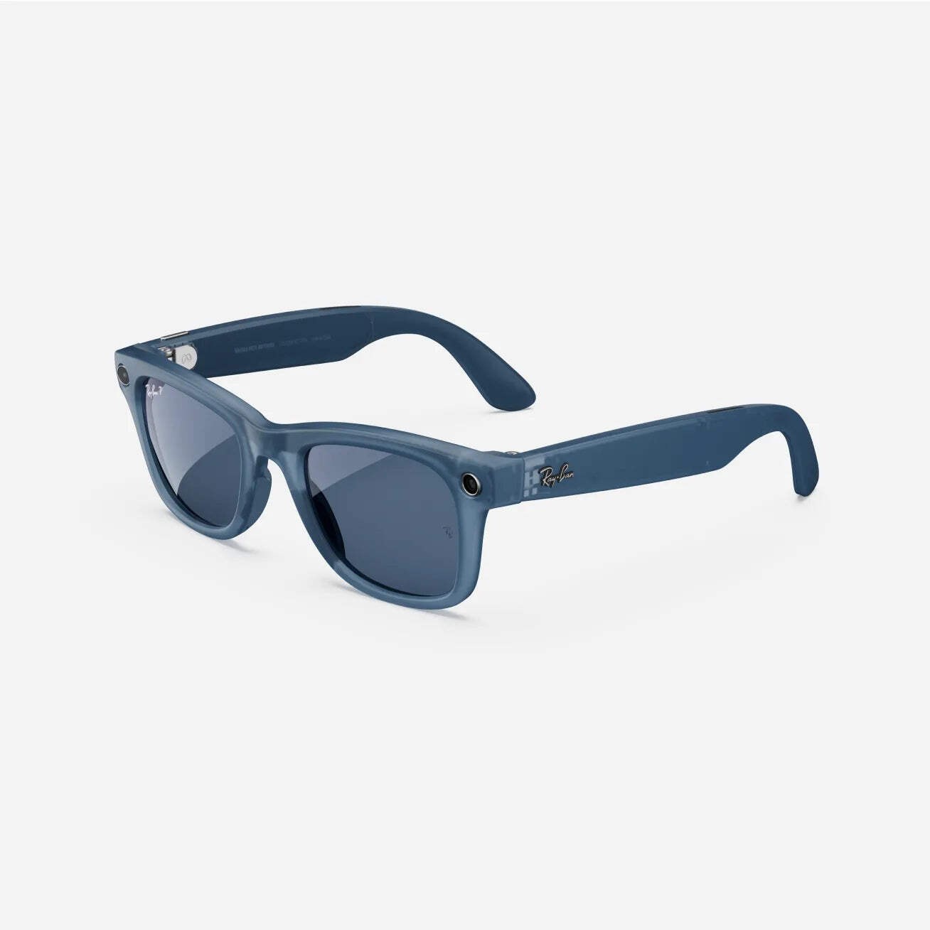 Refurbished Ray-Ban Meta Wayfarer (Gen 1), Matte Jeans Transparent / Dusty Blue,