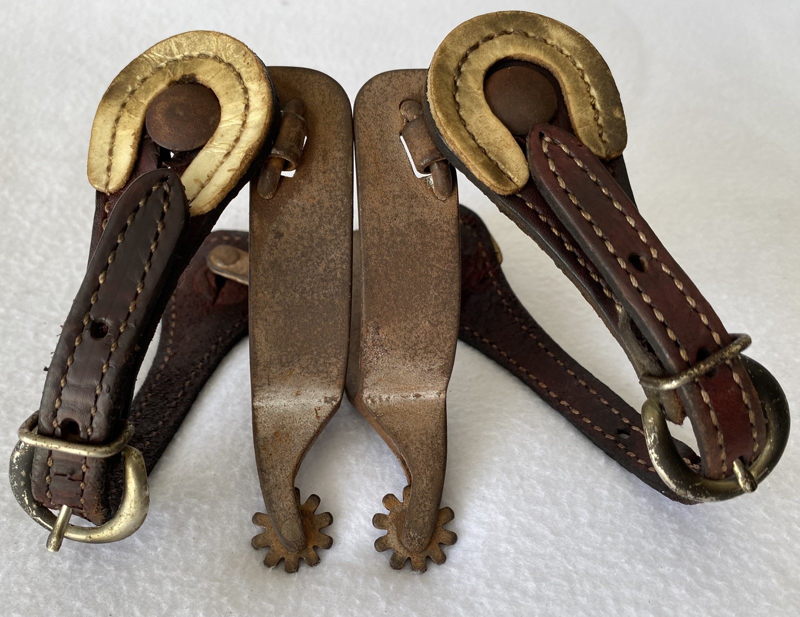 Dennis MORELAND 248 HEAVY DUTY Working Cowboy Tack Ranch Roper SPURS & STRAPS