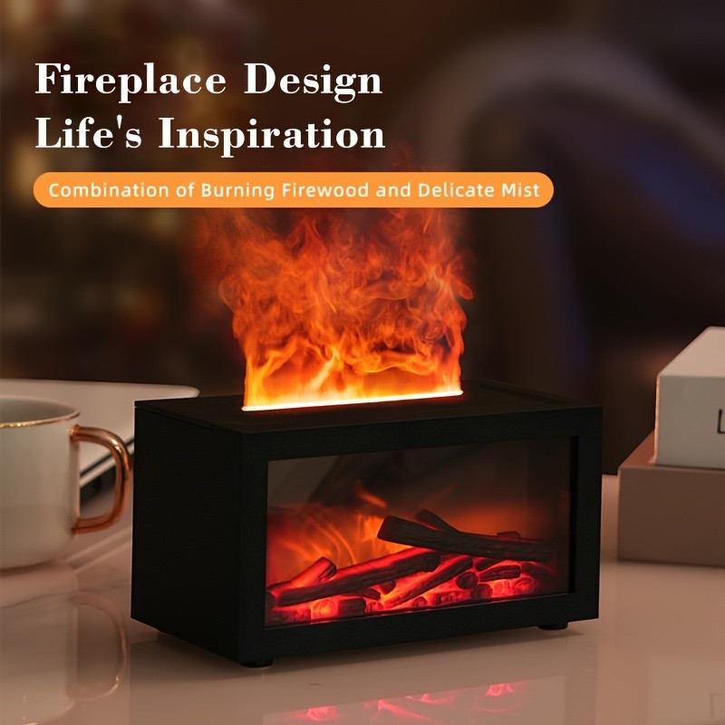 Fireplace Flame Air Diffuser Colors LED Aroma Aromatherapy Ultrasonic Humidifier