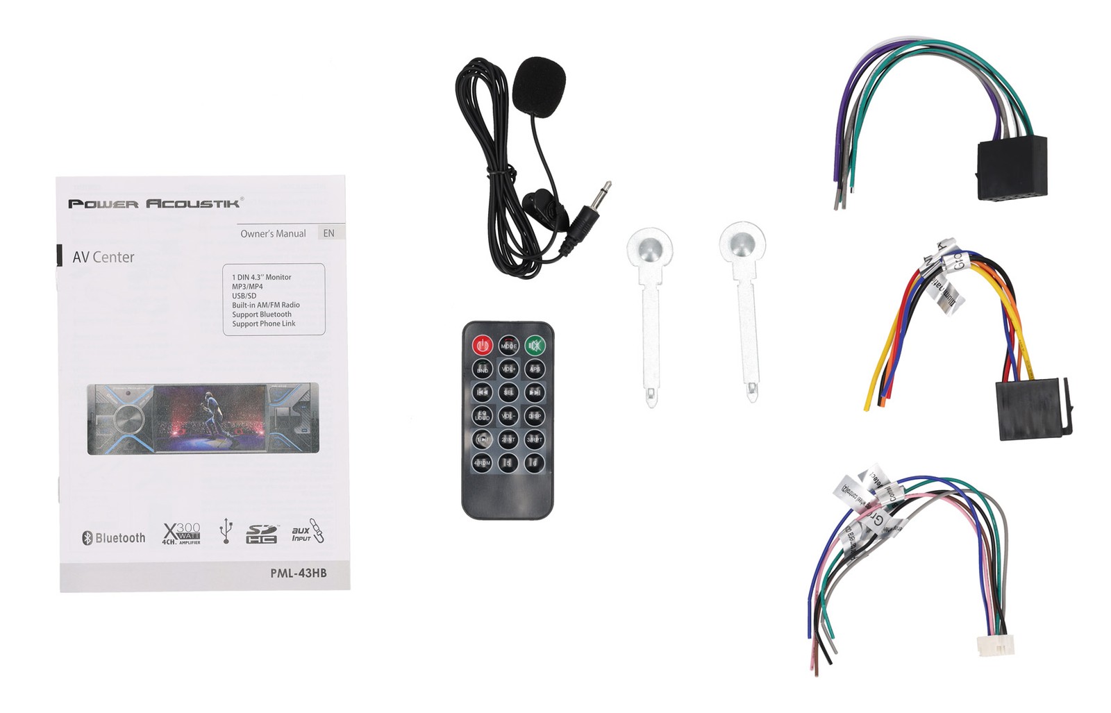 Power Acoustik PML-43HB 2-Din Digital Media Car Stereo Receiver w/ Bluetooth