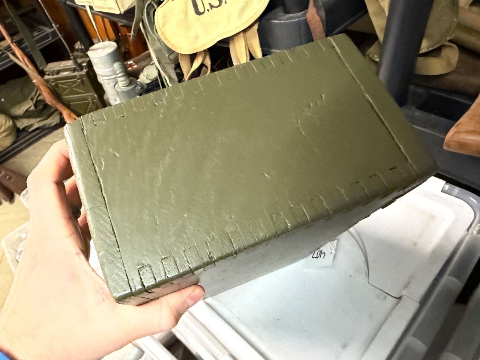 ORIGINAL WWI WWII US ARMY M1917 BROWNING 1919 WOODEN AMMO CHEST BOX