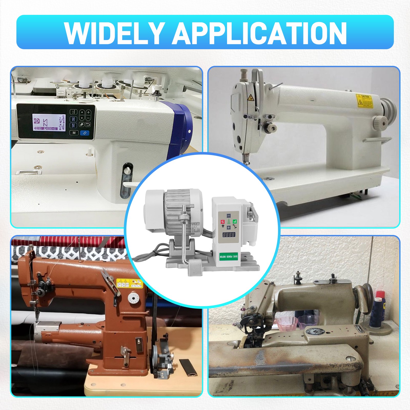 550W Sewing Machine Servo Motor 110V 3/4HP Speed 200-6000RPM Energy Efficient