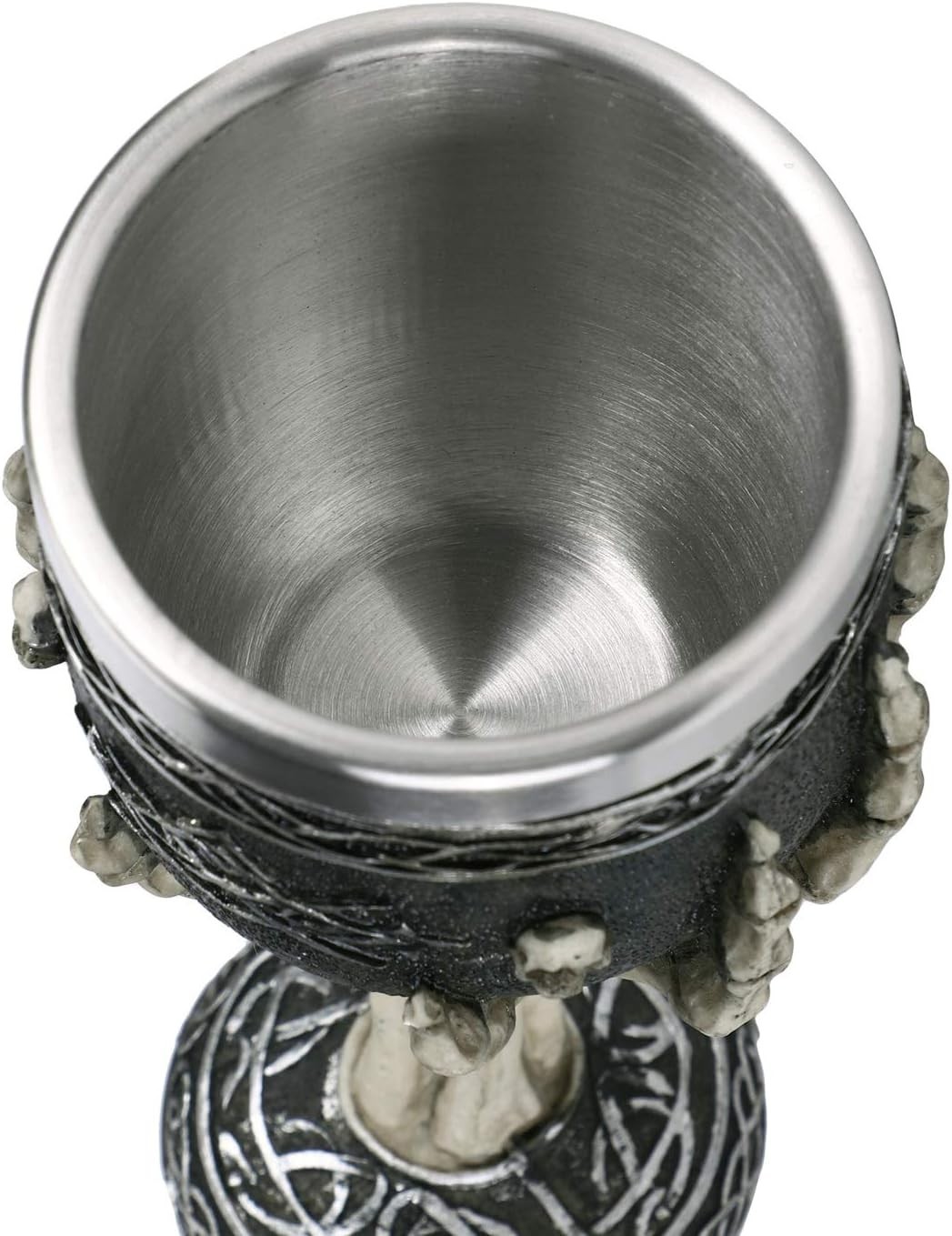 Horrible Resin Stainless Steel Skeletal Wine Goblet Skull Sacrifice Wine Chalice