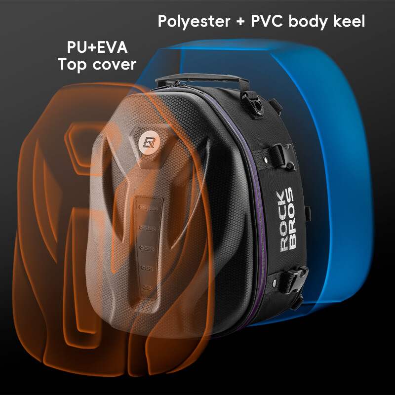 ROCKBROS Motorcycle Tail Bag,Waterproof Hard Shell Rear Seat Bag 12.5L Backpack