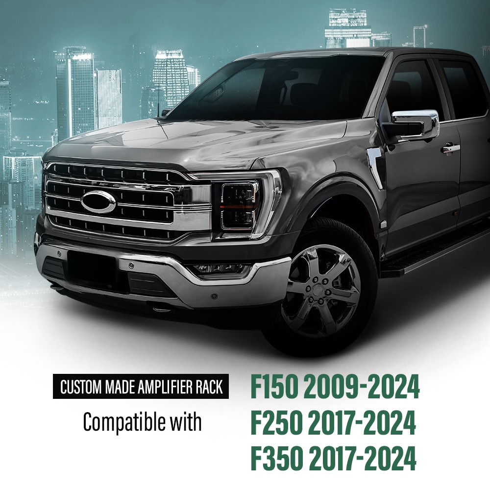 1/2 PVC Custom Made Amplifier Rack Fit For 09-24 Ford F150/17-24 F250 F350 Truck