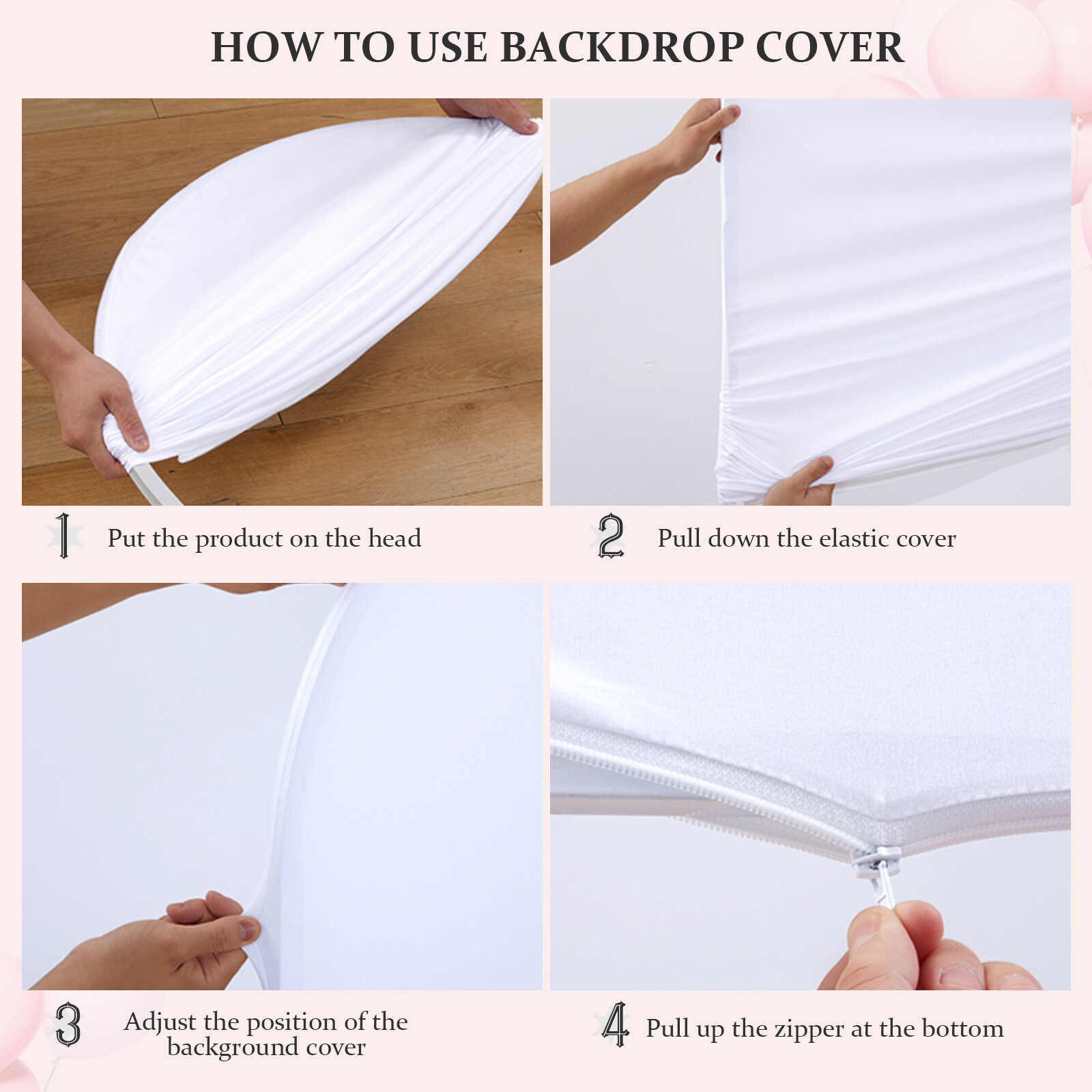 Full Sizes Wedding Party Arch Cover Spandex Fitted Arch Stand Covers Round Top