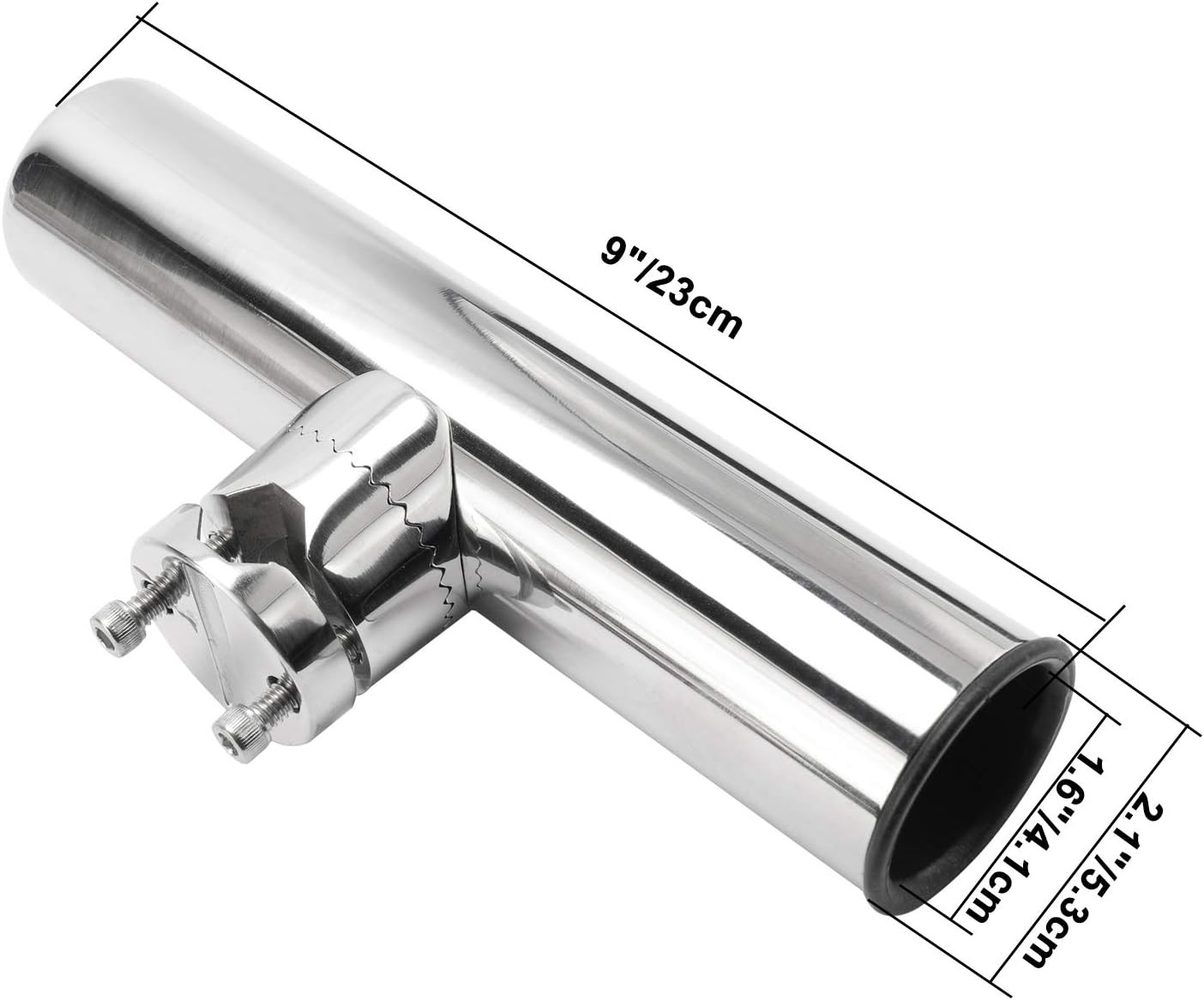 2Pcs Stainless Steel Rod Holders Clamp on Fishing Rod Holder for Rail 7/8" to 1"