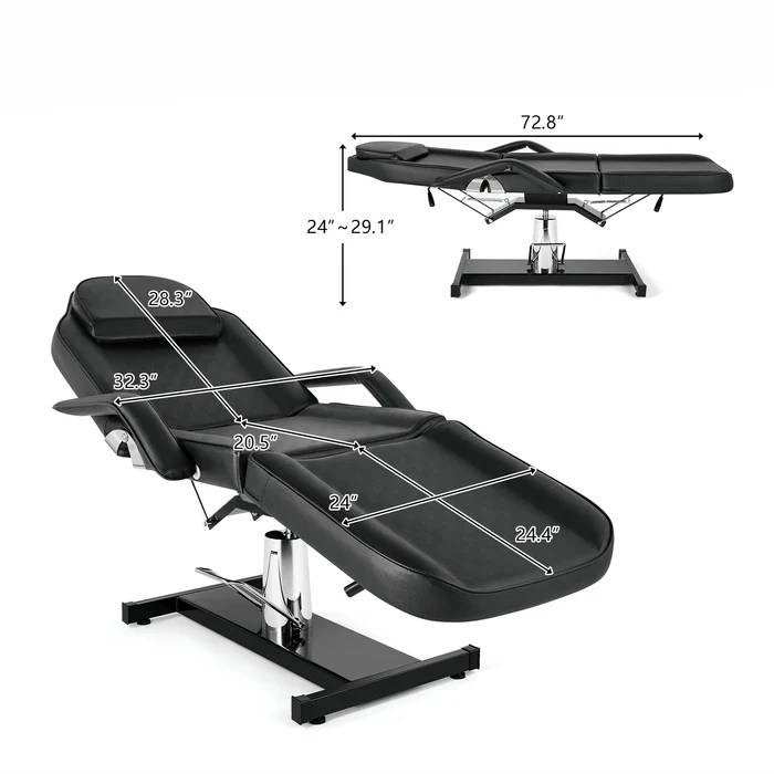 Adjustable Beauty Salon SPA Massage Bed Tattoo Table Chair w/Backrest & Footrest