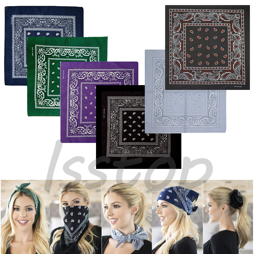 Bandana 100% Cotton Double Sided Print Paisley Cowboy Scarf Party Favor Headband