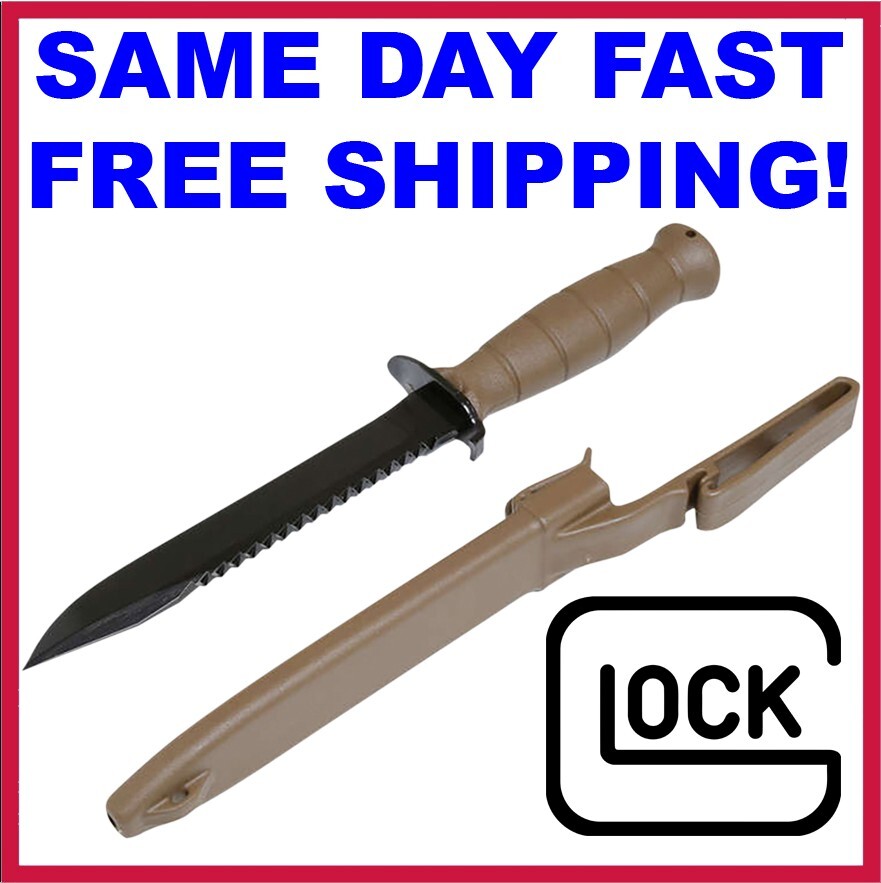 GLOCK FDE KD039179 Field Knife w/Sheath 6.5" w/Saw SAME DAY FAST FREE SHIPPING