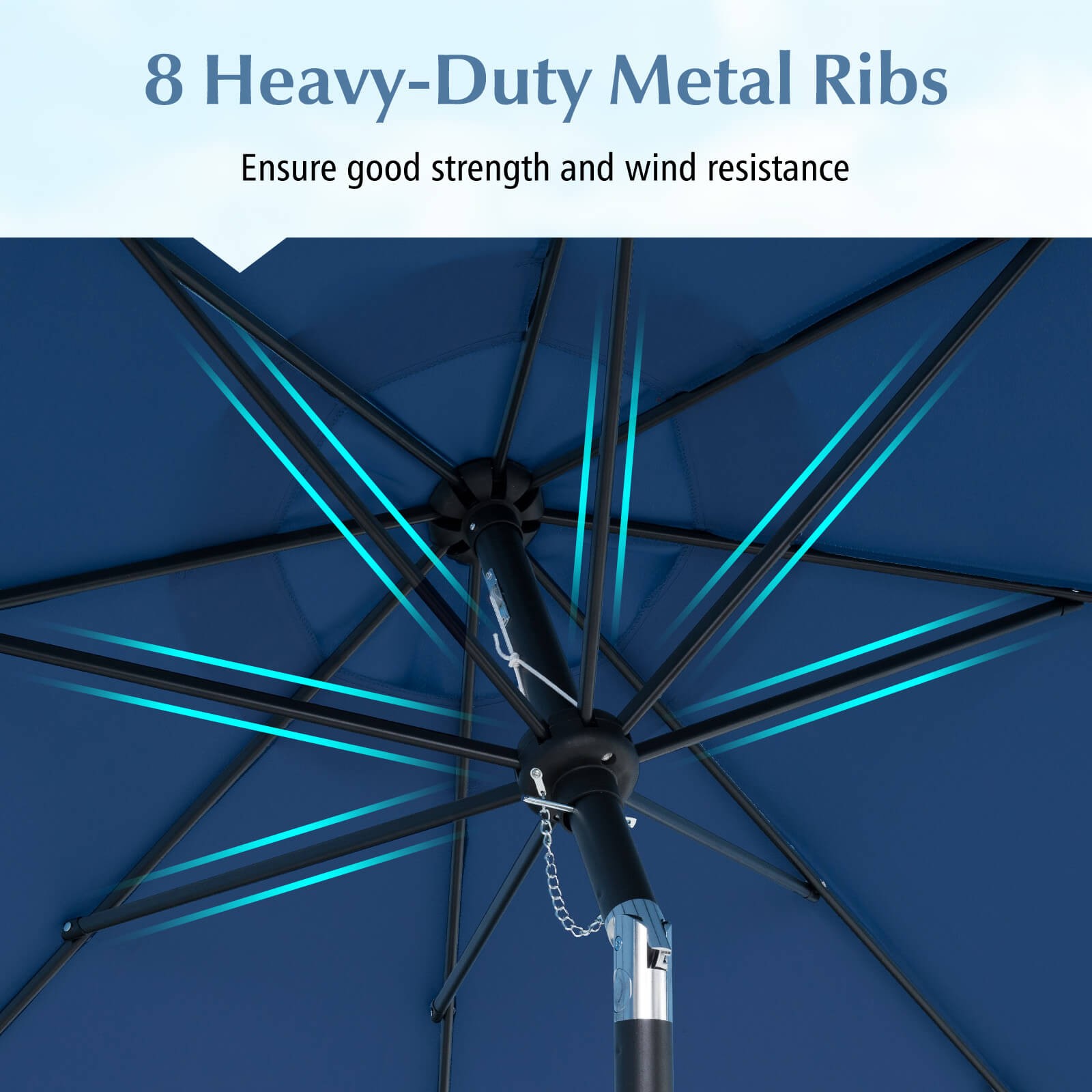 9 FT Patio Umbrella 2-Tier Market Table Umbrella w/ Sun-Protective Canopy