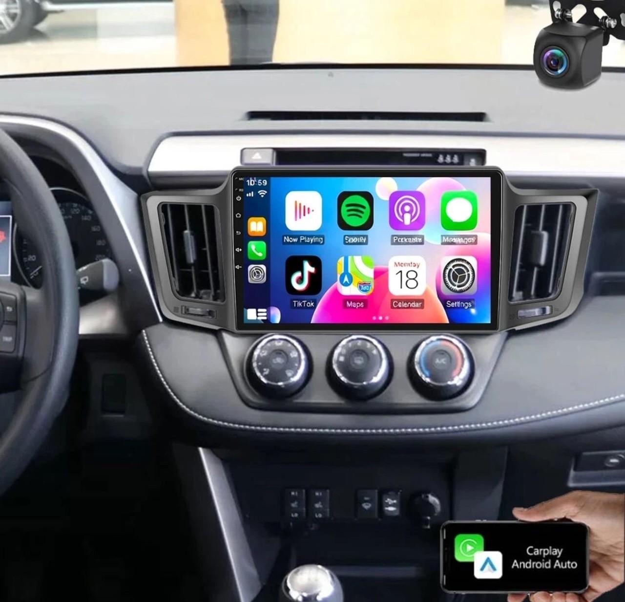 Toyota RAV4 2013-2018 4+ 64G 10.1“ screen Stereo Radio Carplay Android 14 GPS O