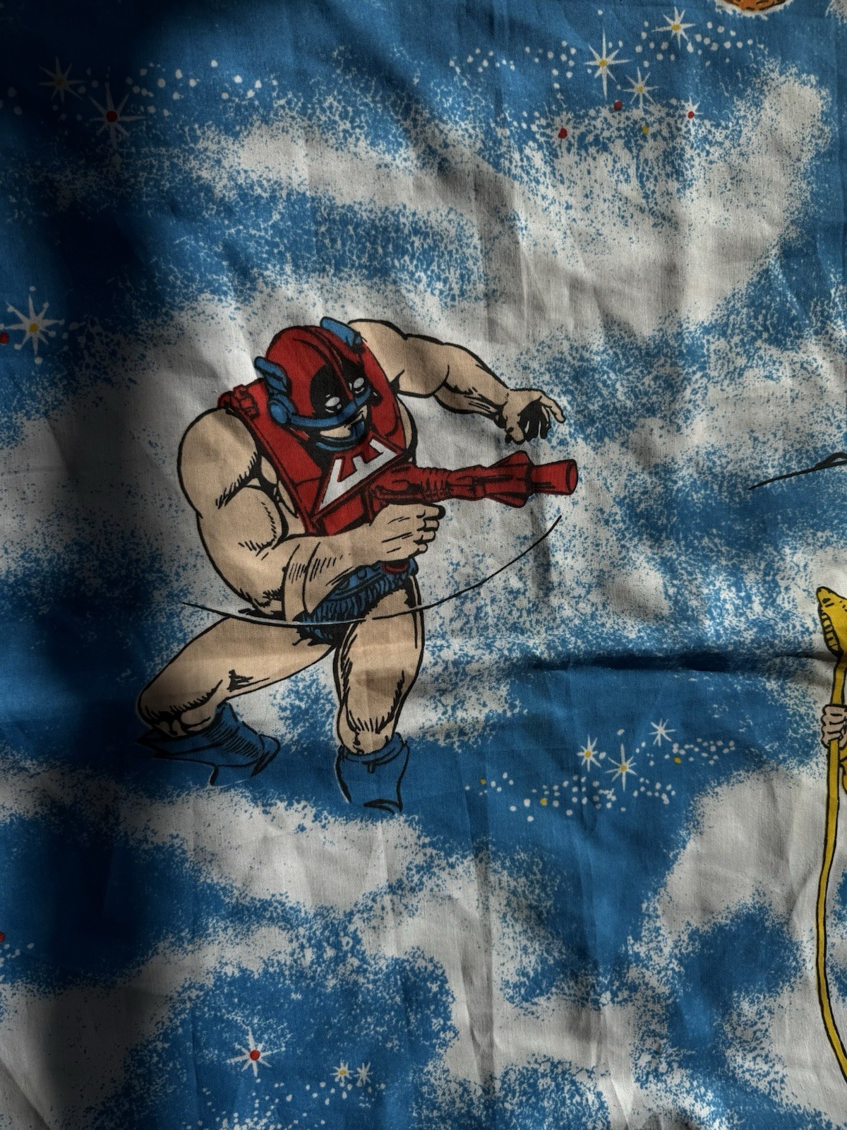 Vintage 1983 Masters Of The Universe Flat Sheet He-Man Skeletor 67x95