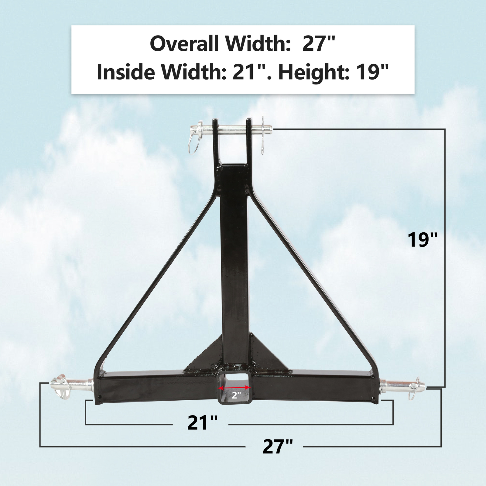 3 Point 2 Receiver Trailer Hitch Category 1 Tractor Tow Hitch Drawbar Adapter