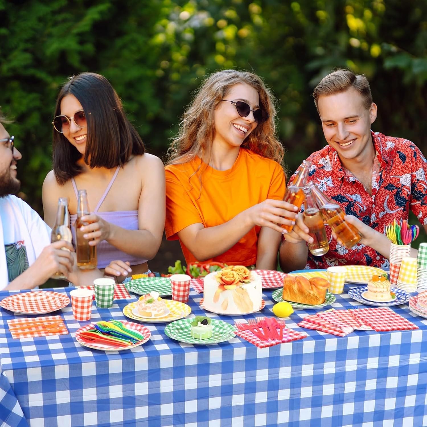 All-in-One Disposable Dinnerware Kit for 40 - Gingham Party Essentials