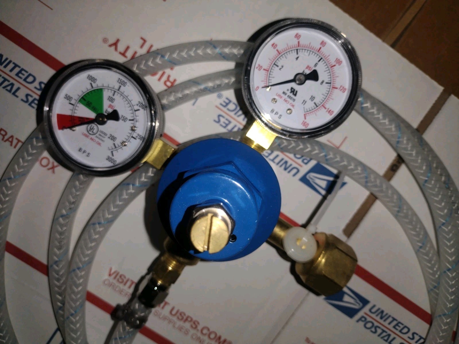 Primary High Pressure CO2 Soda/Beer Regulator 0-160 Supply W/Hose Attached