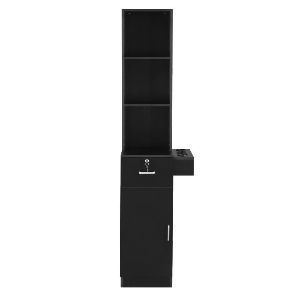 Hairdresser Beauty Salon Hair Styling Barber Station Wall Mount Cabinet Black