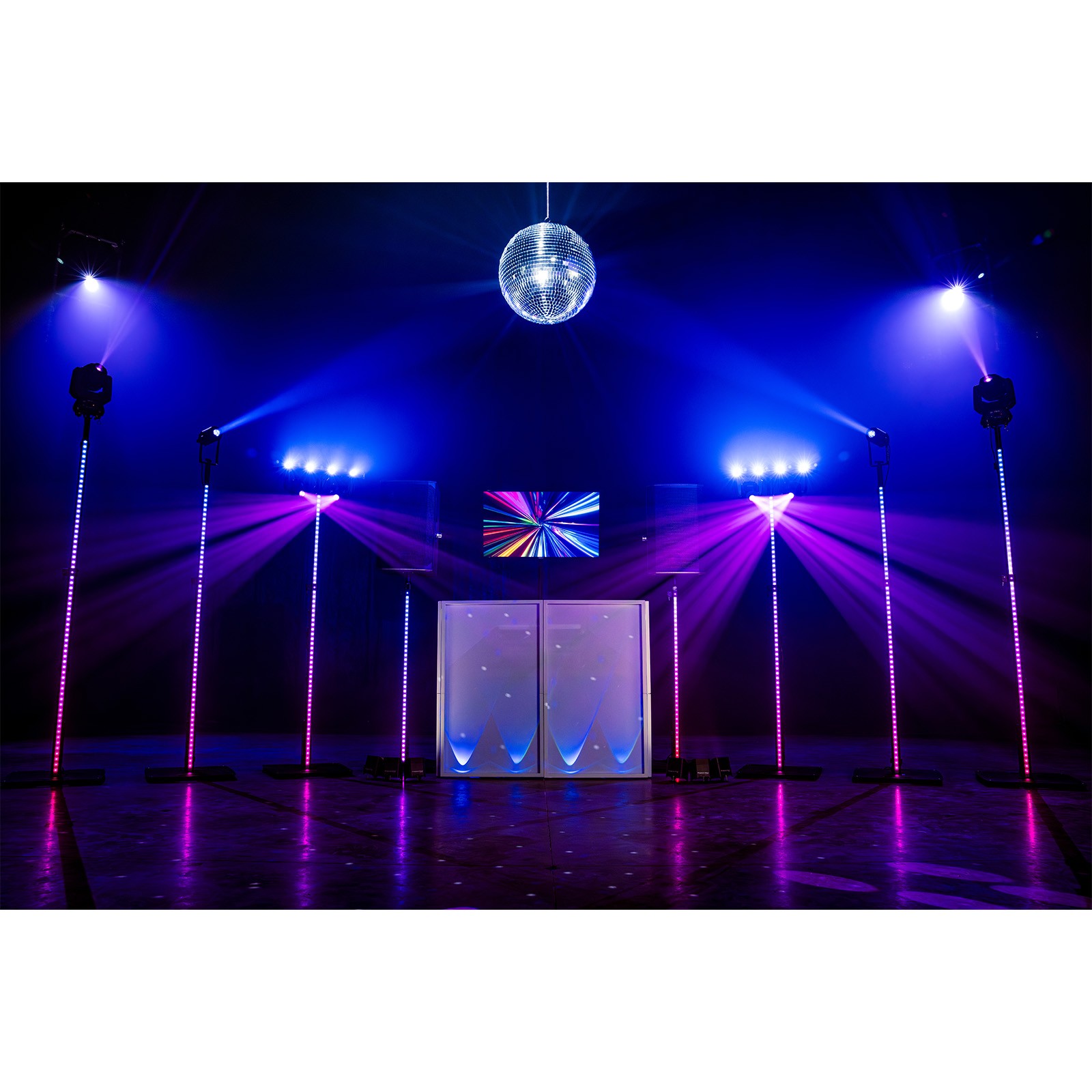 Chauvet DJ FLEXstand FX ILS Lighting Speaker Stand w Built-in LED Strip & Bags
