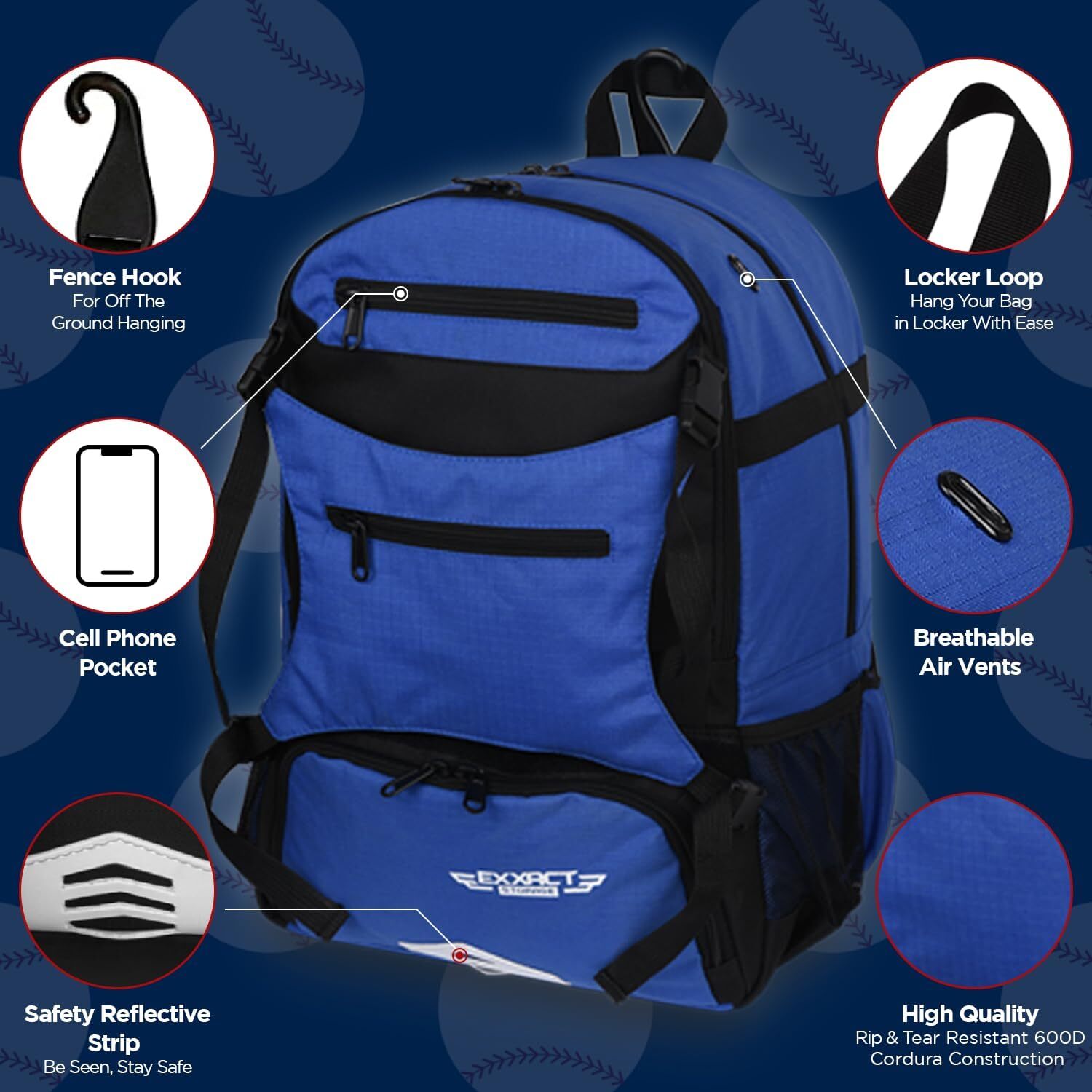 Exxact Sports Baseball Bag for Adults - Softball Baseball Helmet Bag
