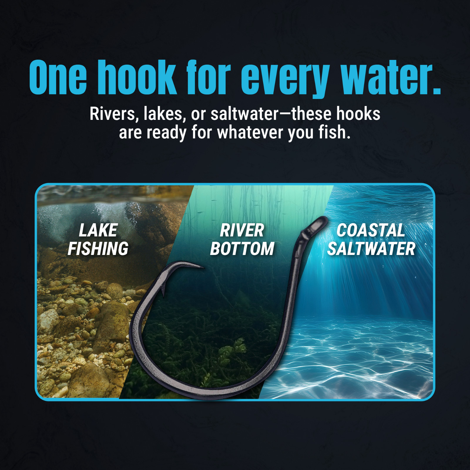 Reaction Tackle Heavyweight Octopus Circle Hooks - Offest Catfish Hooks- 25pk