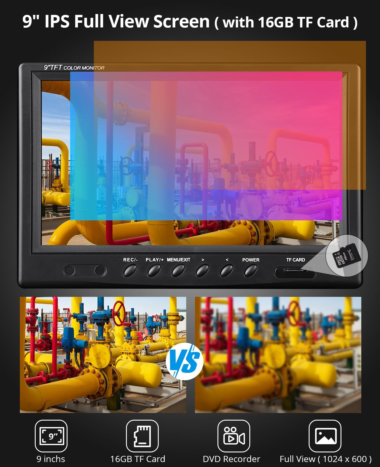 Sewer Camera with 512Hz Locator, 165FT/50M Pipe Inspection Camera with 9"