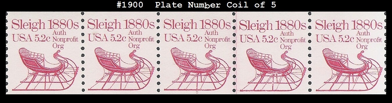 USA3 #1900 MNH PNC5 Pl #5 Sleigh 1880s