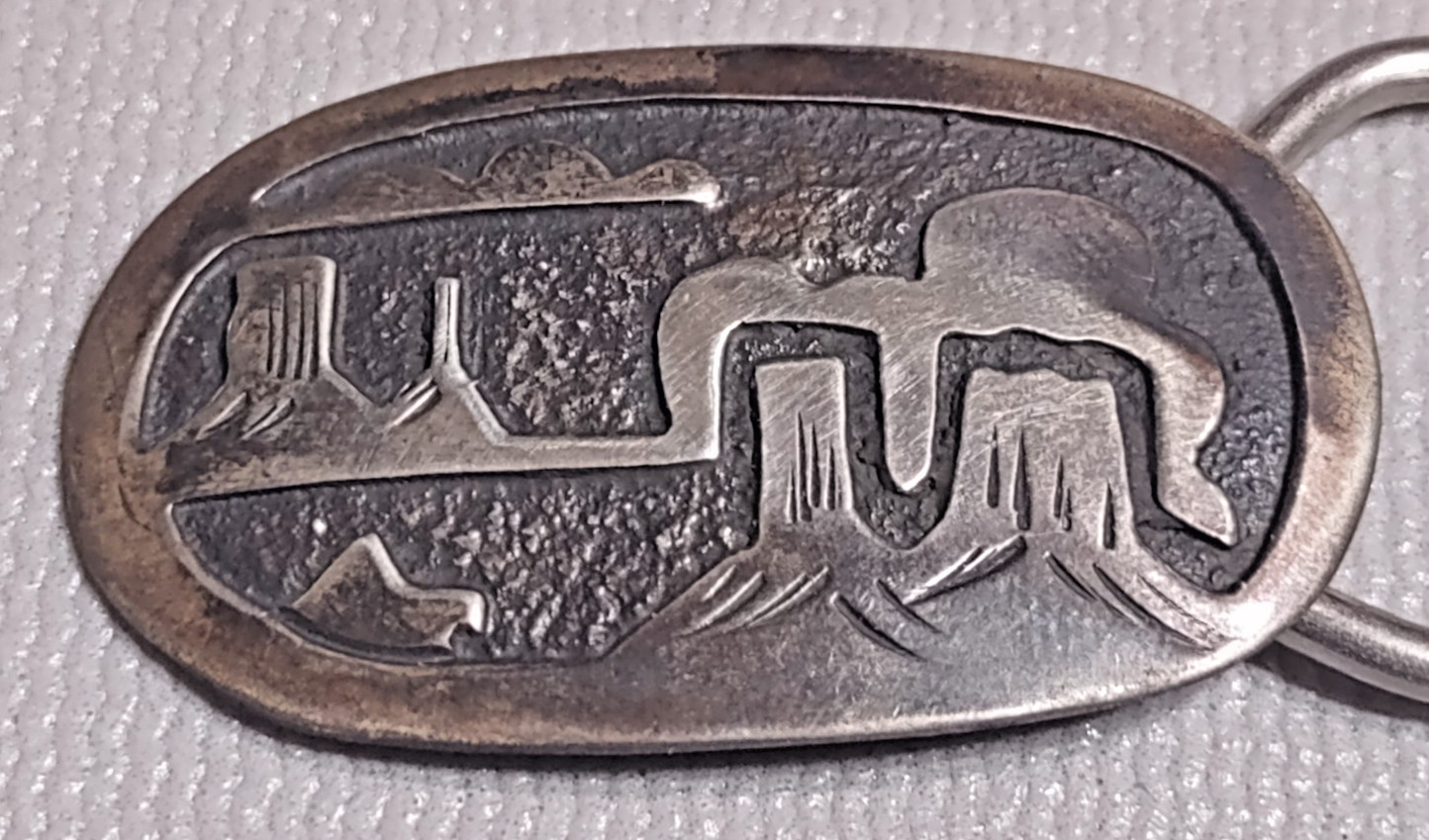 NAVAJO NATIVE AMERICAN INDIAN STERLING SILVER KEY CHAIN BENNET