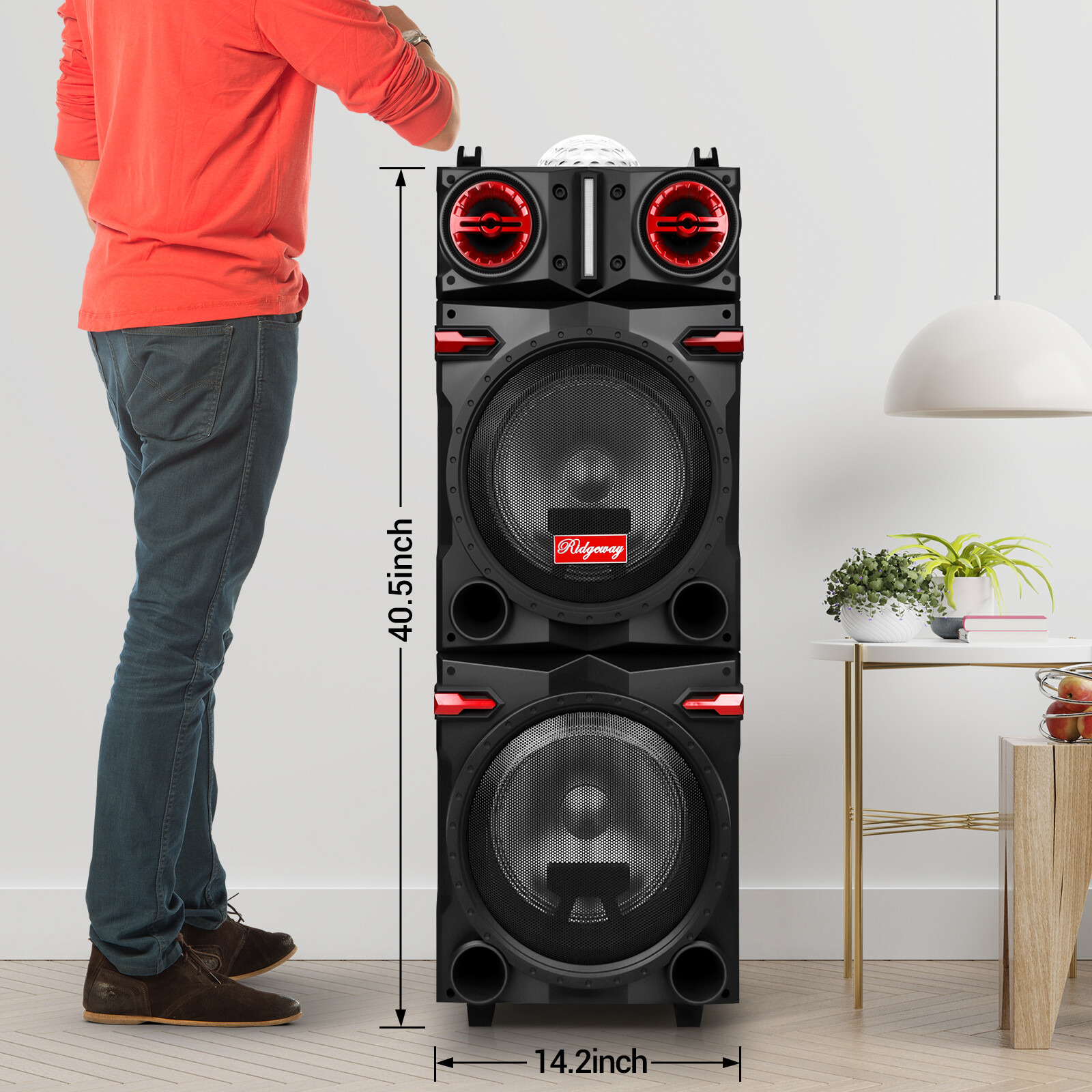 9000W Dual 10" Woofer Bluetooth Party Speaker - Rechargeable FM Karaoke DJ AUX