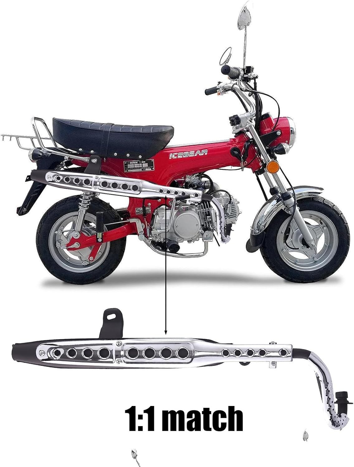 Honda CT 70 CT70 Dirt Pit Bike Trail Bike Exhaust Muffler Pipe System 1969-1976