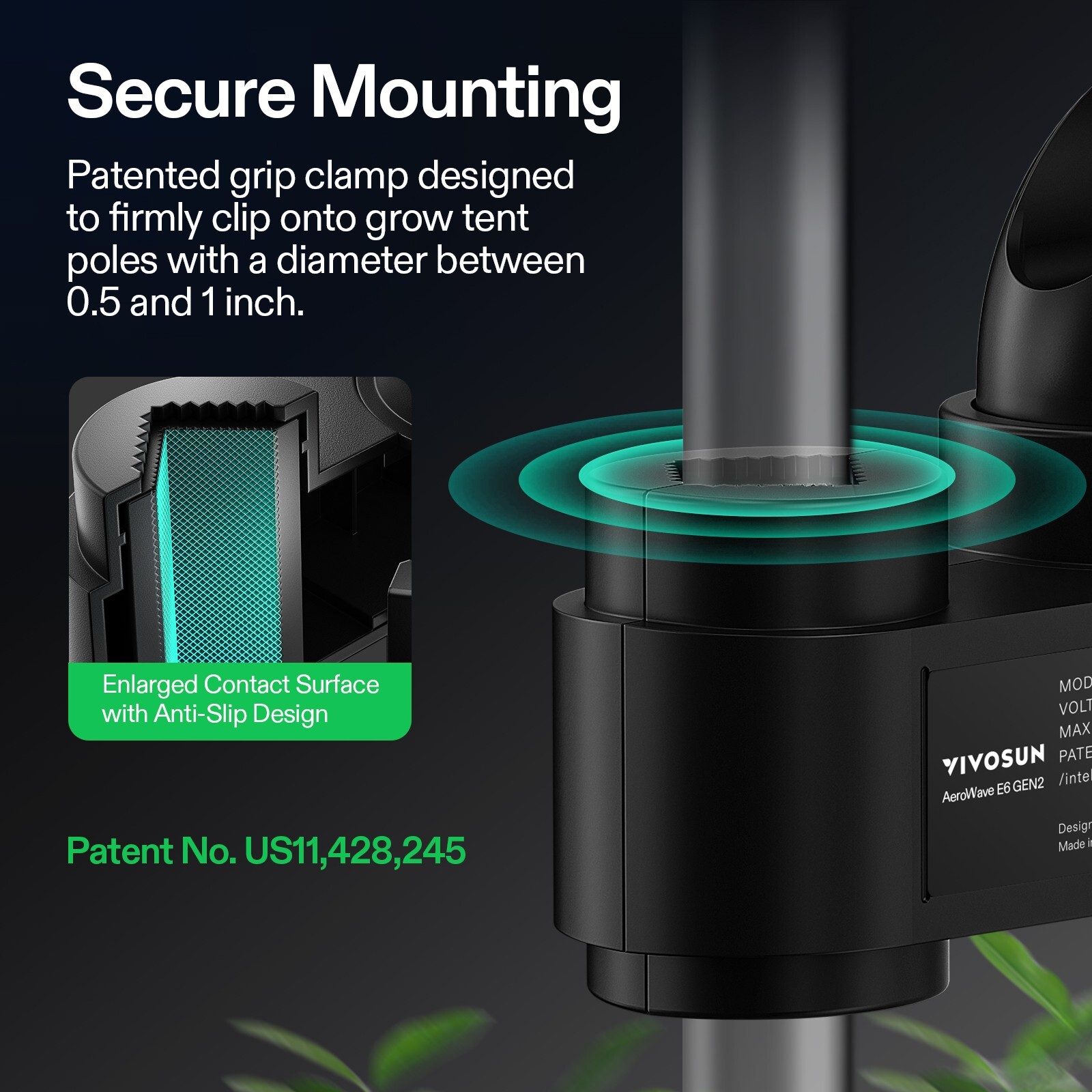 VIVOSUN AeroWave E6 Gen2 6-Inch Grow Tent Clip Fan, New
