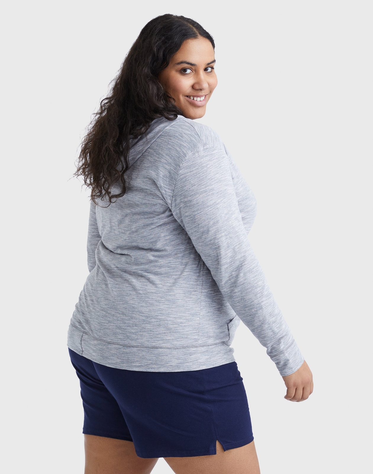 Just My Size Hoodie Women Full-Zip SlubCotton Lightweight Jersey Packets 1XL-5XL