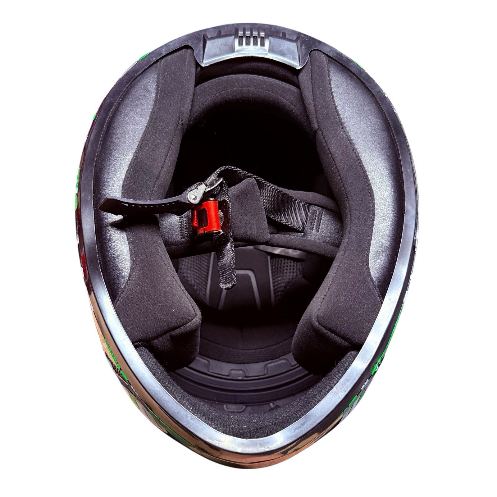 1STORM Motorcycle Bike Full Face Helmet Mechanic Skull Green Large