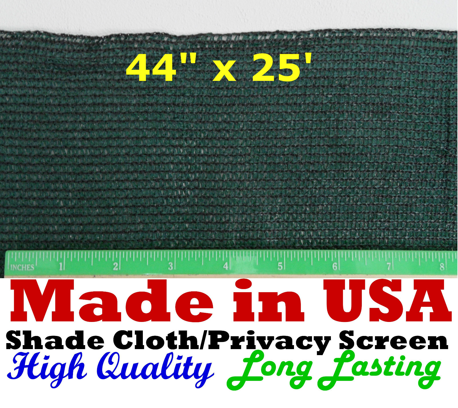 Shade Cloth Privacy Screen 44in x 25ft 90% Outdoor Knitted Sun Wind Block Fabric