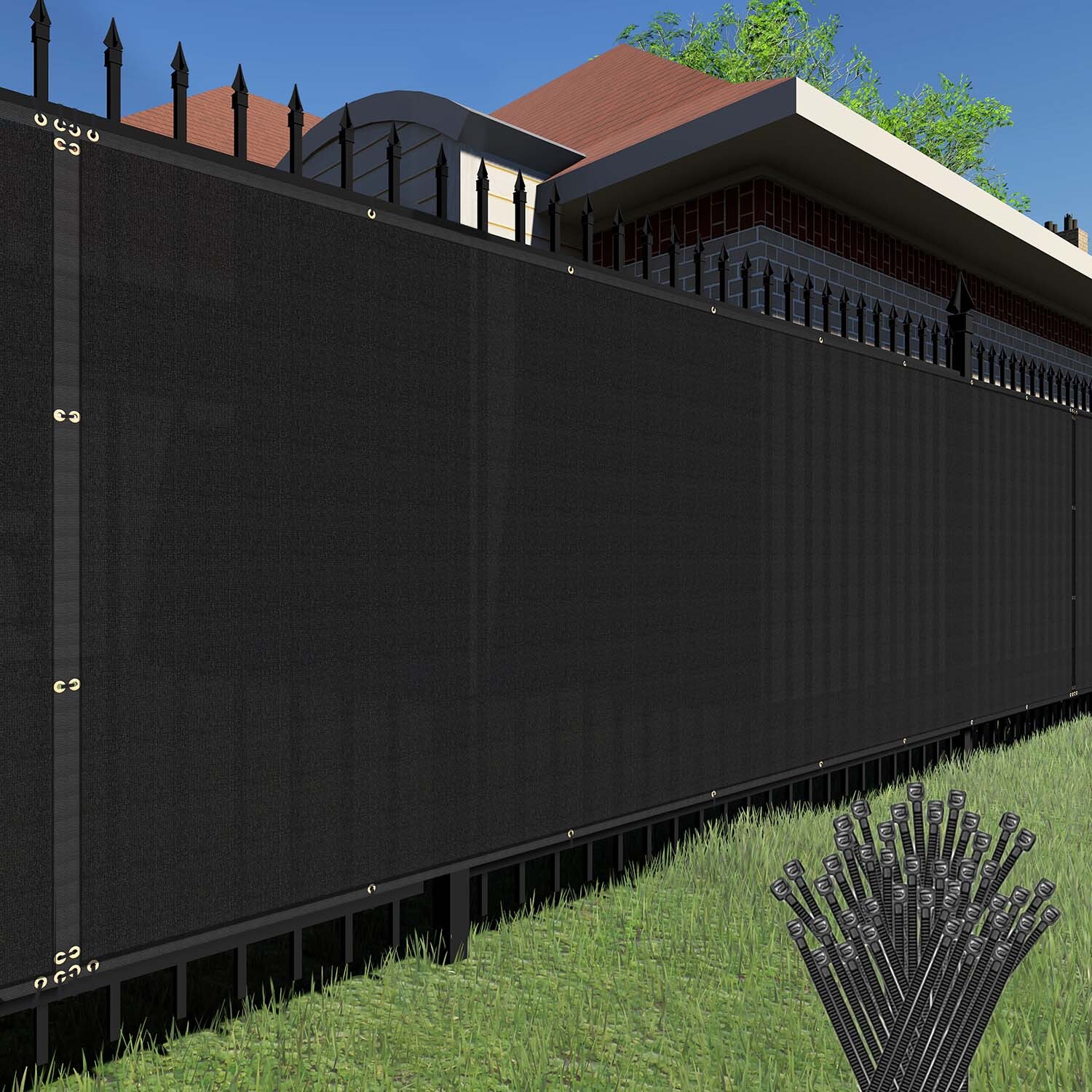 6ft Privacy Fence Screen Black Windscreen Garden Heavy Duty Mesh Shade Net Cover