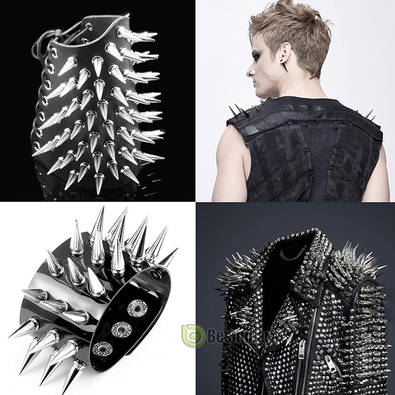 100-1000x Punk Cone Metal Spikes Rivets Studs Screw for Clothing Jacket Leather