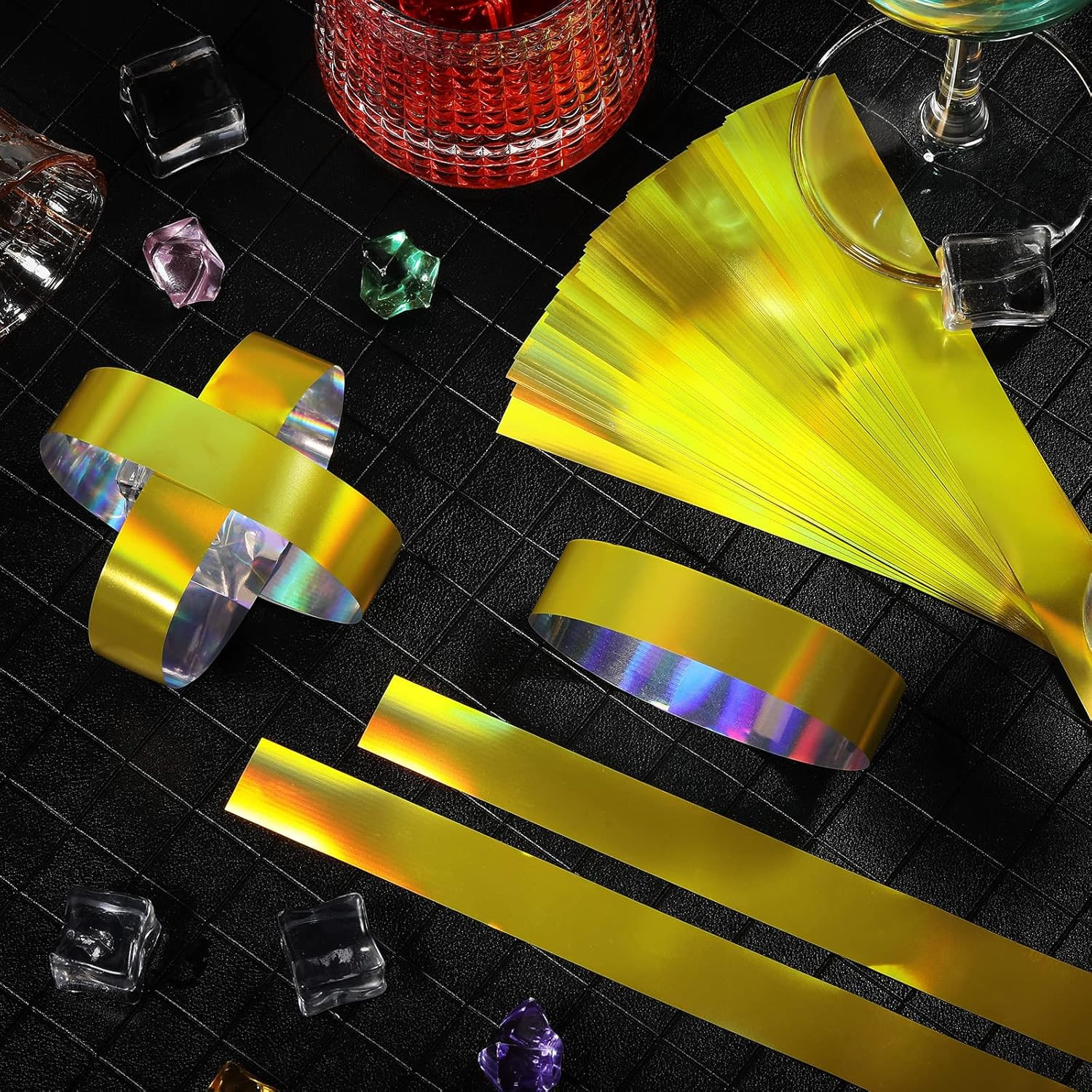 500 Pack Holographic Plastic Wristbands Paper Wrist Bands Waterproof Neon Wristb