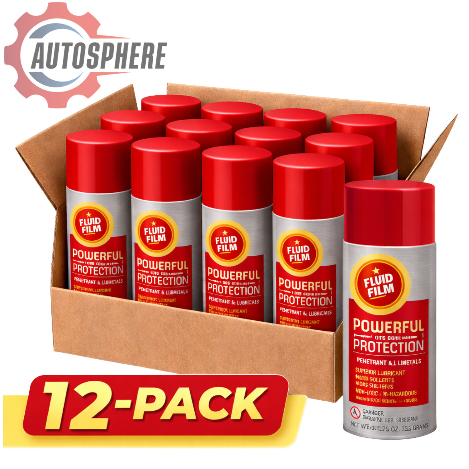 Fluid Film Rust Corrosion Penetrant Lubricant Preventative, 11.75oz Aerosol 12pk