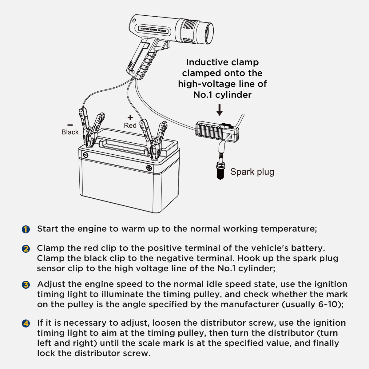 12V Strobe Ignition Timing Light Advance Strobe Timing Light for car motorcycle