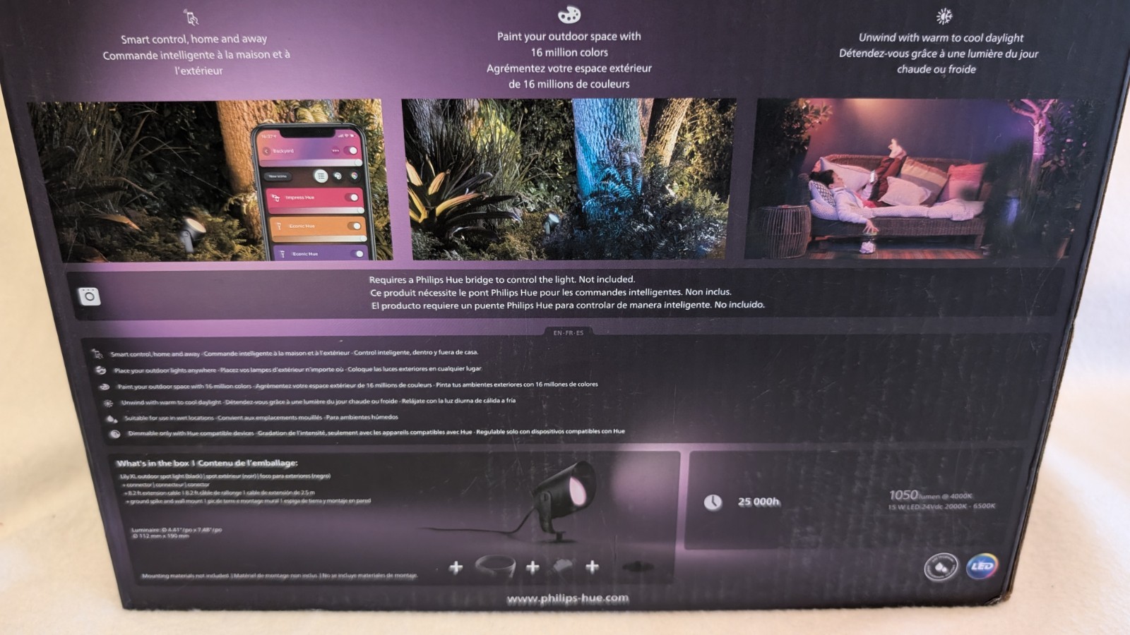 Philips Hue Lily XL Outdoor Smart Spot Light Color Changing LED Light 1746230V7