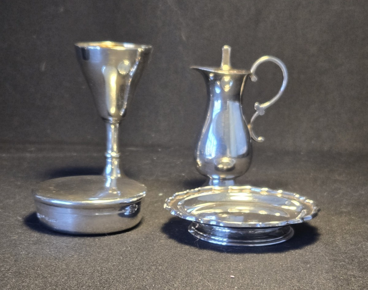 Antique Solid Silver Travelling Communion Set Sheffield 1936 125g Ecclesiastical