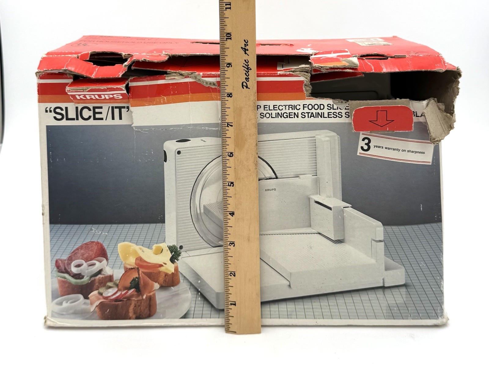 KRUPS Slice It Model 213 Electric Food Slicer Fold Up Tested w Box VTG