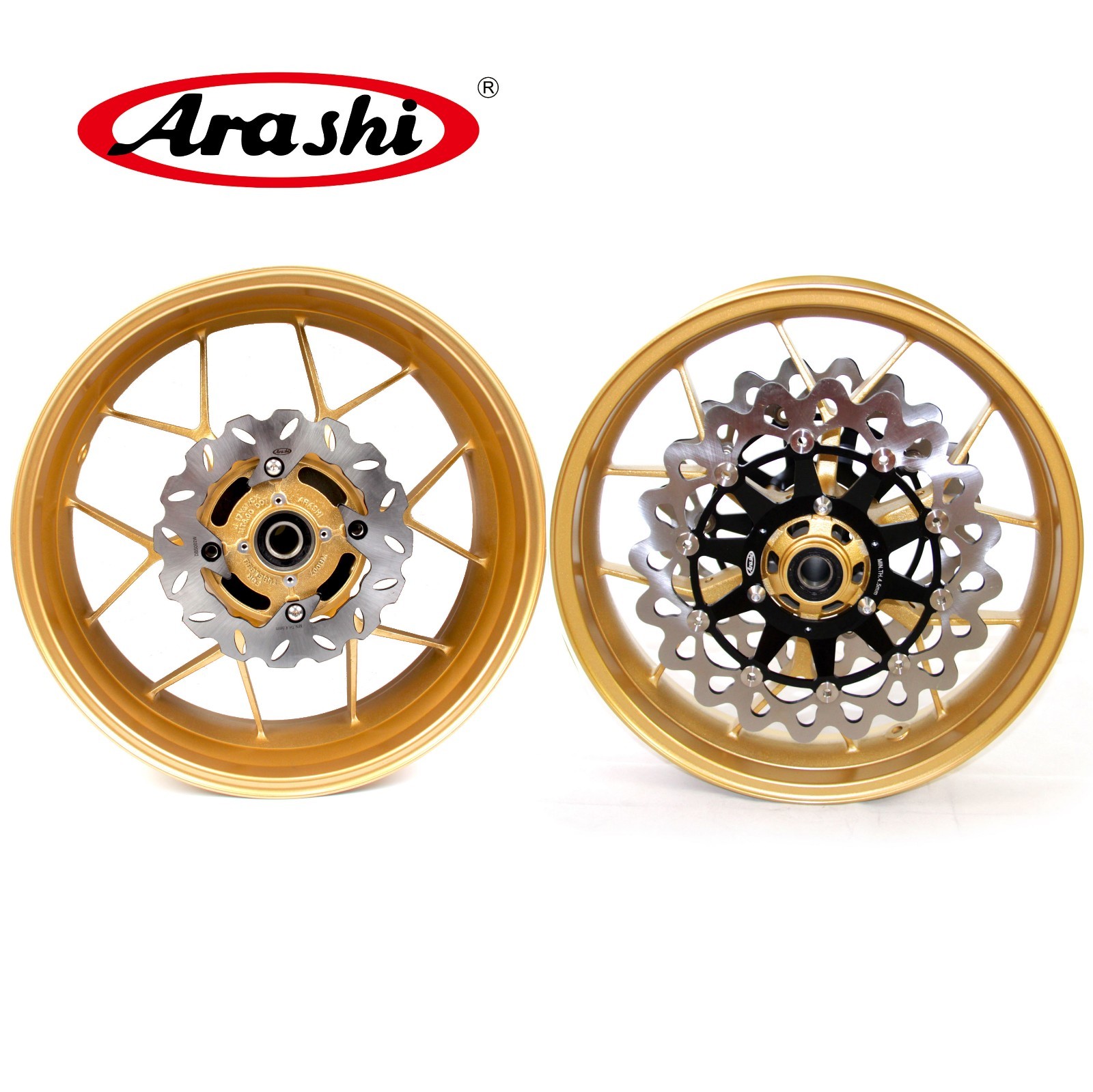 Fit Honda CBR1000RR Fireblade 2004 2005 Front Rear Wheel Rim + Brake Disc Rotor