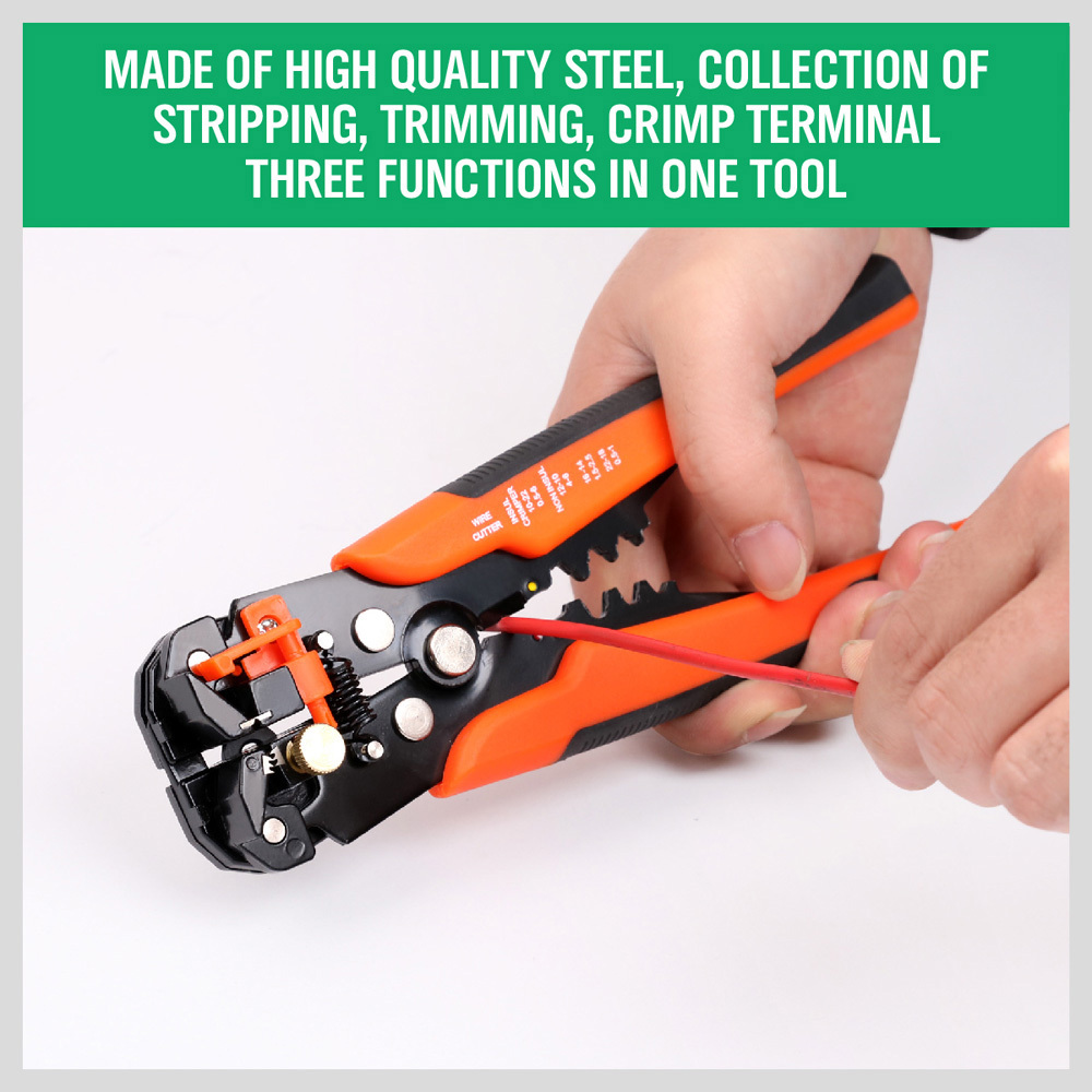 8'' Self-Adjusting Wire stripper Cable Cutter Electricians Crimping Tool New