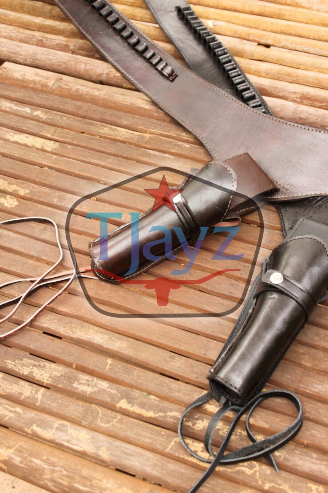 22 Cal USA SELLER SASS Single Holster Gun Belt Drop TOOLED LEATHER Western Rig