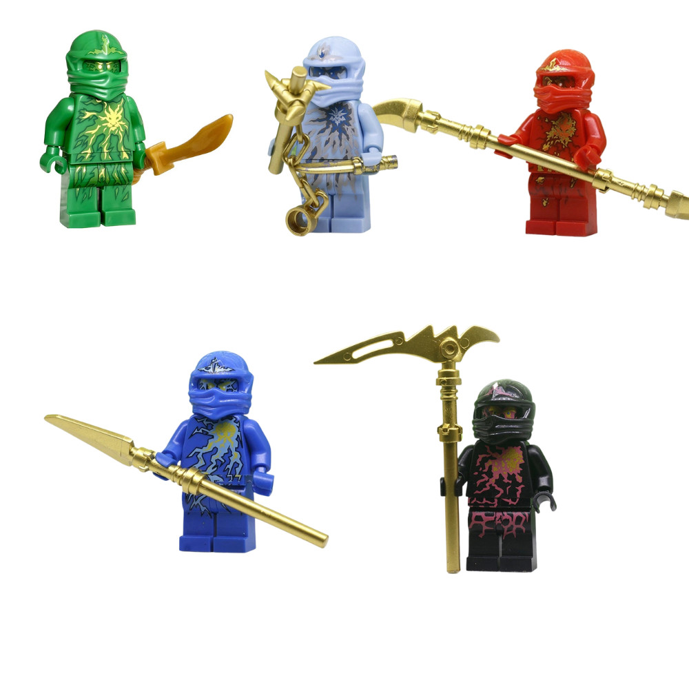MOC Lego Minifig Figurine: Ninjago 5Pcs NRG Jay Lloyd Cole Zane Kai